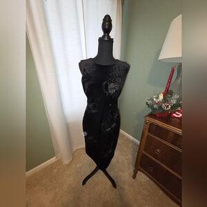 Calvin Klein Black Velvet Sleeveless Dress